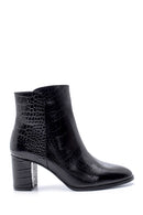 Women's Leather Crocodile Patterned Boots | Derimod Women's Leather Crocodile Patterned Boots | Derimod