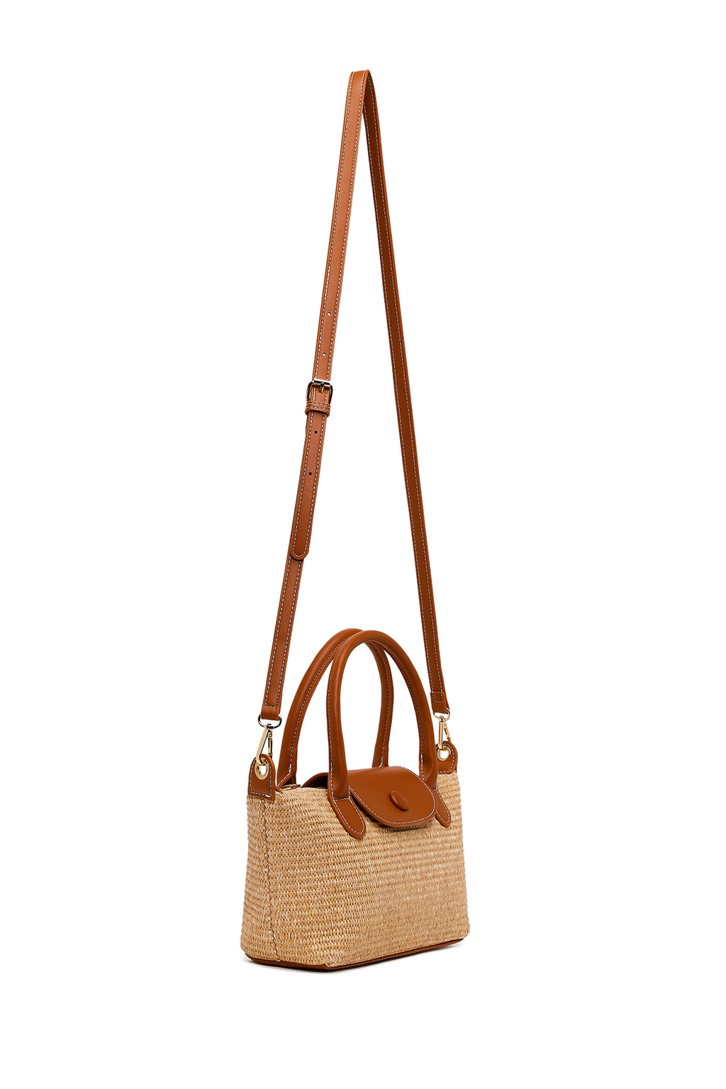 Kadın Taba Uzun Askılı Hasır Mini Kol Çantası