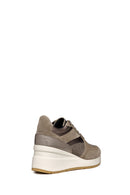 Geox Kadın Vizon Respira Bağcıklı Dolgu Topuklu Deri Sneaker | Derimod Geox Kadın Vizon Respira Bağcıklı Dolgu Topuklu Deri Sneaker | Derimod