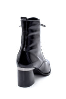 Women's Leather Patent Leather Heeled Boots | Derimod Women's Leather Patent Leather Heeled Boots | Derimod