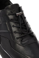 Erkek Siyah Bağcıklı Deri Sneaker | Derimod Erkek Siyah Bağcıklı Deri Sneaker | Derimod