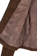 Lara Woman Brown Short Suede Jacket | Derimod Lara Woman Brown Short Suede Jacket | Derimod