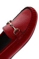 Kadın Kırmızı Toka Detaylı Loafer | Derimod Kadın Kırmızı Toka Detaylı Loafer | Derimod