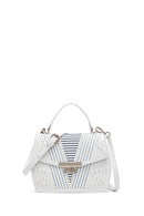 Women's Cream Printed Long Shoulder Bag | Derimod Women's Cream Printed Long Shoulder Bag | Derimod