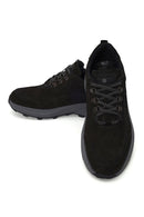 Erkek Siyah Bağcıklı Kalın Tabanlı Nubuk Deri Casual Sneaker | Derimod Erkek Siyah Bağcıklı Kalın Tabanlı Nubuk Deri Casual Sneaker | Derimod