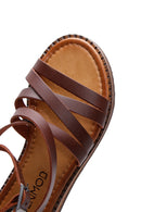 Women's Brown Leather Bodrum Sandals | Derimod Women's Brown Leather Bodrum Sandals | Derimod