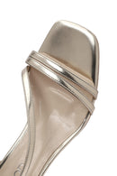 Women's Gold Ankle Buckle Low Heel Metallic Sandals | Derimod Women's Gold Ankle Buckle Low Heel Metallic Sandals | Derimod