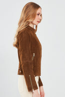 Grace Kadın Kahverengi Süet Deri Ceket | Derimod