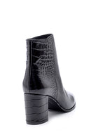 Women's Leather Crocodile Patterned Boots | Derimod Women's Leather Crocodile Patterned Boots | Derimod