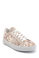 Kadın Yılan Derisi Desenli Sneaker | Derimod Kadın Yılan Derisi Desenli Sneaker | Derimod