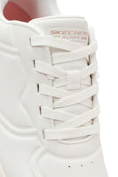 Skechers Women's White Bobs Arch Comfort Lace-Up Chunky Sole Leather Sneakers | Derimod Skechers Women's White Bobs Arch Comfort Lace-Up Chunky Sole Leather Sneakers | Derimod