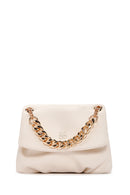 Women's Cream Long Chain Strap Shoulder Bag | Derimod Women's Cream Long Chain Strap Shoulder Bag | Derimod