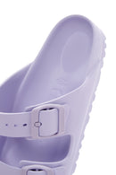 Birkenstock Kadın Mor Deri Çift Tokalı Arizona Eva Düz Terlik | Derimod Birkenstock Kadın Mor Deri Çift Tokalı Arizona Eva Düz Terlik | Derimod