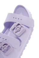 Birkenstock Kadın Mor Deri Çift Tokalı Arizona Eva Düz Terlik | Derimod Birkenstock Kadın Mor Deri Çift Tokalı Arizona Eva Düz Terlik | Derimod