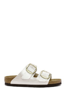Birkenstock Kadın Beyaz Arizona Big Buckle Bf Graceful Çift Bantlı Metalik Terlik | Derimod Birkenstock Kadın Beyaz Arizona Big Buckle Bf Graceful Çift Bantlı Metalik Terlik | Derimod