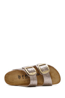 Birkenstock Kadın Vizon Arizona Bf Çift Tokalı Metalik Terlik | Derimod Birkenstock Kadın Vizon Arizona Bf Çift Tokalı Metalik Terlik | Derimod