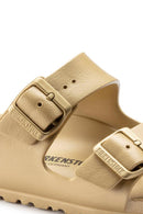 Birkenstock Kadın Altın Arizona Eva Glamour Çift Bantlı Metalik Terlik | Derimod Birkenstock Kadın Altın Arizona Eva Glamour Çift Bantlı Metalik Terlik | Derimod