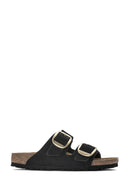 Birkenstock Kadın Siyah Süet Deri Arizona Big Buckle Terlik | Derimod Birkenstock Kadın Siyah Süet Deri Arizona Big Buckle Terlik | Derimod