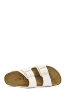 Birkenstock Kadın Beyaz Arizona Bf Çift Bantlı Terlik | Derimod Birkenstock Kadın Beyaz Arizona Bf Çift Bantlı Terlik | Derimod