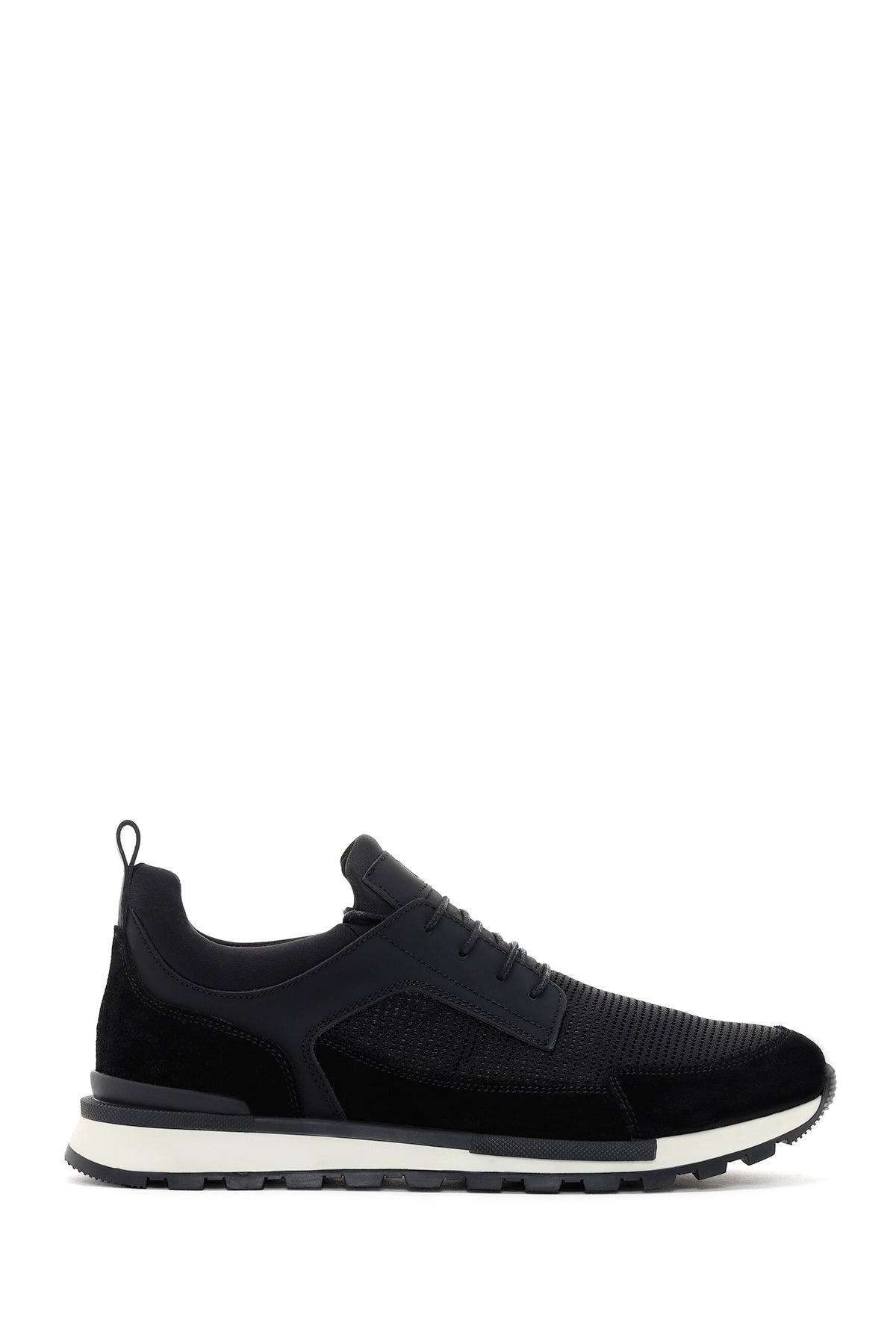 Erkek Siyah Bağcıklı Deri Sneaker 24SFD621214 | Derimod