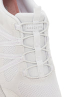 Skechers Women's White D'lux Comfort - Surreal Fabric Sneaker | Derimod Skechers Women's White D'lux Comfort - Surreal Fabric Sneaker | Derimod