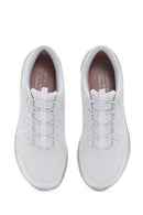 Skechers Women's White D'lux Comfort - Surreal Fabric Sneaker | Derimod Skechers Women's White D'lux Comfort - Surreal Fabric Sneaker | Derimod