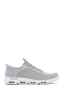 Skechers Women's Grey Glide Step Gratify Lace-Up Fabric Sneakers | Derimod Skechers Women's Grey Glide Step Gratify Lace-Up Fabric Sneakers | Derimod