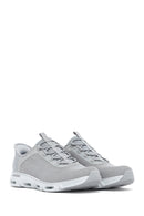 Skechers Women's Grey Glide Step Gratify Lace-Up Fabric Sneakers | Derimod Skechers Women's Grey Glide Step Gratify Lace-Up Fabric Sneakers | Derimod