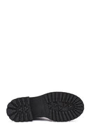 Women's Black Zippered Suede Leather Combat Boots | Derimod Women's Black Zippered Suede Leather Combat Boots | Derimod