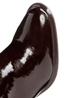 Kadın Bordo Kalın Topuklu Deri Çizme | Derimod Kadın Bordo Kalın Topuklu Deri Çizme | Derimod