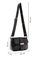 Women's Black Long Strap Buttoned Shoulder Bag | Derimod Women's Black Long Strap Buttoned Shoulder Bag | Derimod