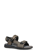 Geox Men's Gray U Spherica Ec5 B- Nbk Synt.Le Double Strap Fabric Sandals | Derimod Geox Men's Gray U Spherica Ec5 B- Nbk Synt.Le Double Strap Fabric Sandals | Derimod