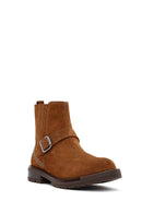 Women's Tan Suede Leather Chelsea Boots | Derimod Women's Tan Suede Leather Chelsea Boots | Derimod