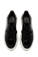 Erkek Siyah Kalın Tabanlı Bağcıklı Rugan Deri Sneaker | Derimod Erkek Siyah Kalın Tabanlı Bağcıklı Rugan Deri Sneaker | Derimod