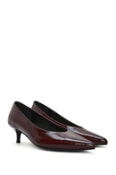 Kadın Bordo Kısa İnce Topuklu Rugan Deri Ayakkabı | Derimod Kadın Bordo Kısa İnce Topuklu Rugan Deri Ayakkabı | Derimod