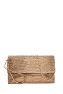 Women's Gold Long Chain Strap Stone Evening Clutch Bag | Derimod Women's Gold Long Chain Strap Stone Evening Clutch Bag | Derimod