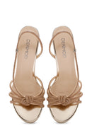Women's Gold Stone Thin Heel Sandals | Derimod Women's Gold Stone Thin Heel Sandals | Derimod