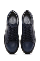 Men's Navy Blue Leather Sneaker | Derimod Men's Navy Blue Leather Sneaker | Derimod