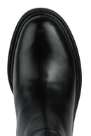 Geox Women's Black Damiana Zippered Leather Boots | Derimod Geox Women's Black Damiana Zippered Leather Boots | Derimod