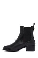 Woman Black Thick-Heeled Chelsea Boots | Derimod Woman Black Thick-Heeled Chelsea Boots | Derimod