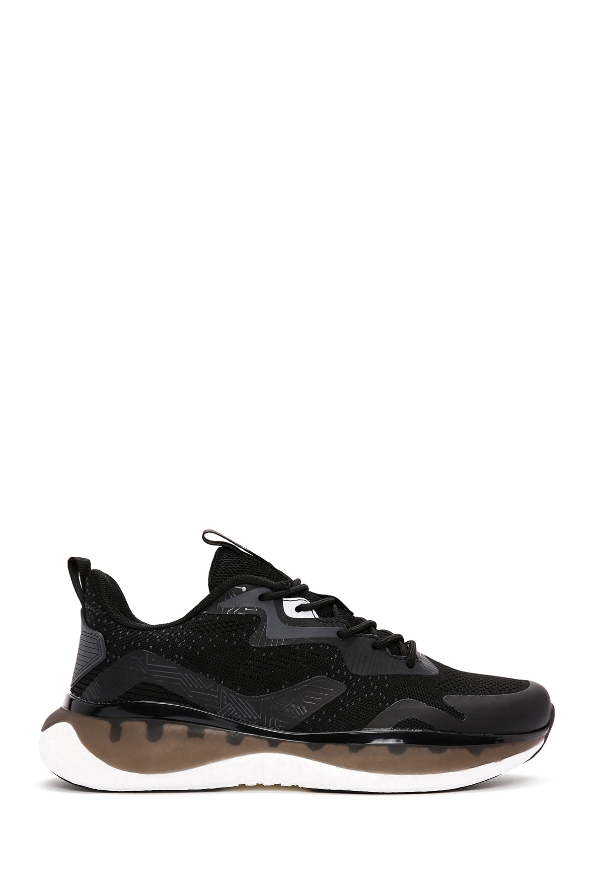 Erkek Siyah Bağcıklı Kalın Tabanlı Kumaş Sneaker 24SFD69486F | Derimod