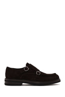 Male Brown Double-Buckle Suede Casual Shoes | Derimod Male Brown Double-Buckle Suede Casual Shoes | Derimod