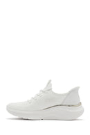 Skechers Women's White Bobs B Love - True Delight Lace-Up Chunky Sole Fabric Sneakers | Derimod Skechers Women's White Bobs B Love - True Delight Lace-Up Chunky Sole Fabric Sneakers | Derimod