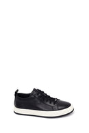 Male Black Lace-Up Leather Sneaker | Derimod Male Black Lace-Up Leather Sneaker | Derimod