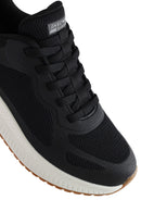 Skechers Men's Black Bobs Squad Lace-Up Chunky Sole Fabric Sneakers | Derimod Skechers Men's Black Bobs Squad Lace-Up Chunky Sole Fabric Sneakers | Derimod