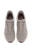 Skechers Men's Beige Bobs Squad 4 Lace-Up Chunky Sole Fabric Sneakers | Derimod Skechers Men's Beige Bobs Squad 4 Lace-Up Chunky Sole Fabric Sneakers | Derimod