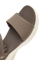 Skechers Women's Beige Ultra Flex 3.0 - Summerville Chunky Sole Fabric Sandals | Derimod Skechers Women's Beige Ultra Flex 3.0 - Summerville Chunky Sole Fabric Sandals | Derimod