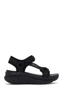 Skechers Women's Black D'lux Walker - Pretty Field Chunky Sole Sandal | Derimod Skechers Women's Black D'lux Walker - Pretty Field Chunky Sole Sandal | Derimod