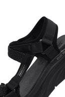 Skechers Women's Black D'lux Walker - Pretty Field Chunky Sole Sandal | Derimod Skechers Women's Black D'lux Walker - Pretty Field Chunky Sole Sandal | Derimod