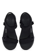 Skechers Women's Black D'lux Walker - Pretty Field Chunky Sole Sandal | Derimod Skechers Women's Black D'lux Walker - Pretty Field Chunky Sole Sandal | Derimod